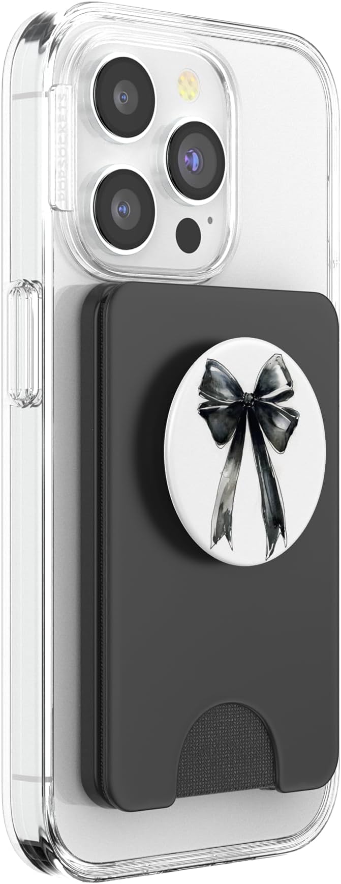 Girly | Bow in Watercolor || Coquette | Aesthetic Black Bow PopSockets Adhesive PopGrip
