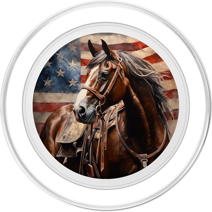 Patriotic Horse American Flag USA PopSockets Adhesive PopGrip