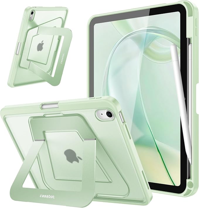 Fintie Shockproof Case for iPad (A16) 11th Gen 11-in iPad 10th Gen 10.9 | Slim Frosted Hard Back Cover Multi-Angle Viewing Built-in Kickstand &amp Pencil Holder Anti-Scratch Black