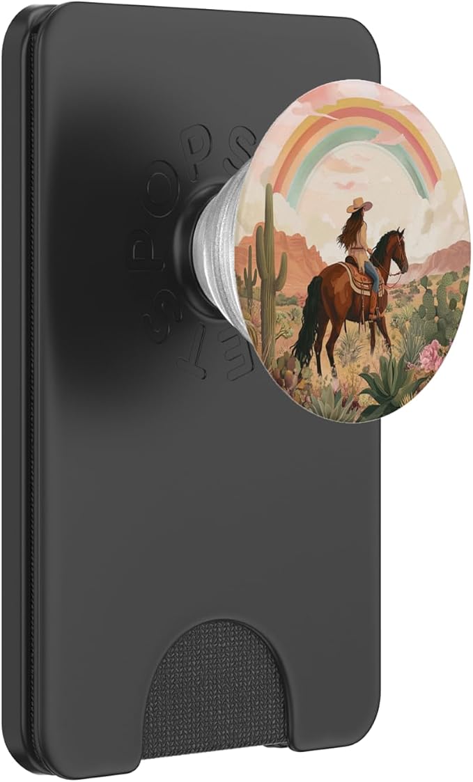 Aesthetic Western Cowgirl Riding Horse Vintage Country Theme PopSockets Adhesive PopGrip