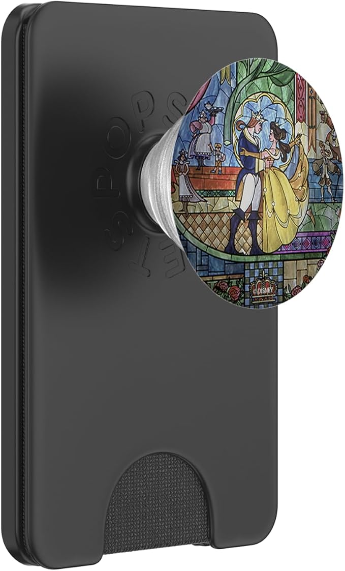 Disney Beauty And The Beast Stained Glass Window Dancing PopSockets PopGrip: Swappable Grip for Phones &amp Tablets