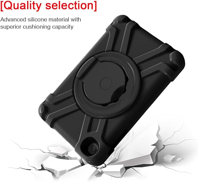 AKABEILA Compatible with Amazon Fire HD 8 2020/2022 Tablet Case，Rugged Kids Case with Stand Lightweight Shockproof Kids Friendly Tablet Cover Black