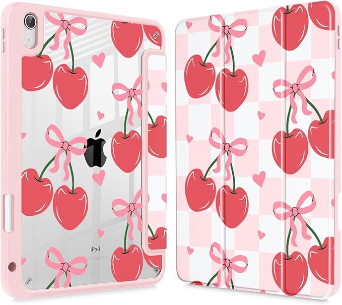 Mektron Case for 2026 iPad Air 11 inch M4 8th (M3 2025 7th /M2 2024 6th) Compatible with iPad Air 10.9 (2022 5th Gen /2020 4th Gen) Shockproof Clear Shell Blue Bows &amp Flowers