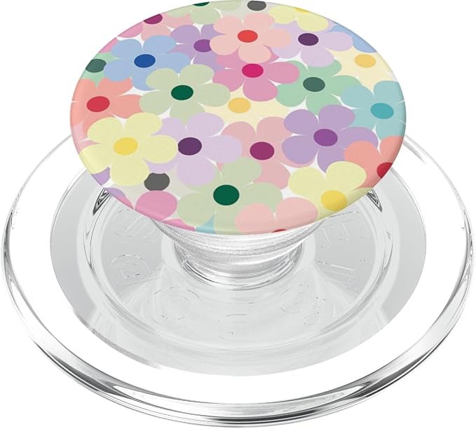 Pastel Colorful Floral Flowers Pattern PopSockets PopGrip for MagSafe