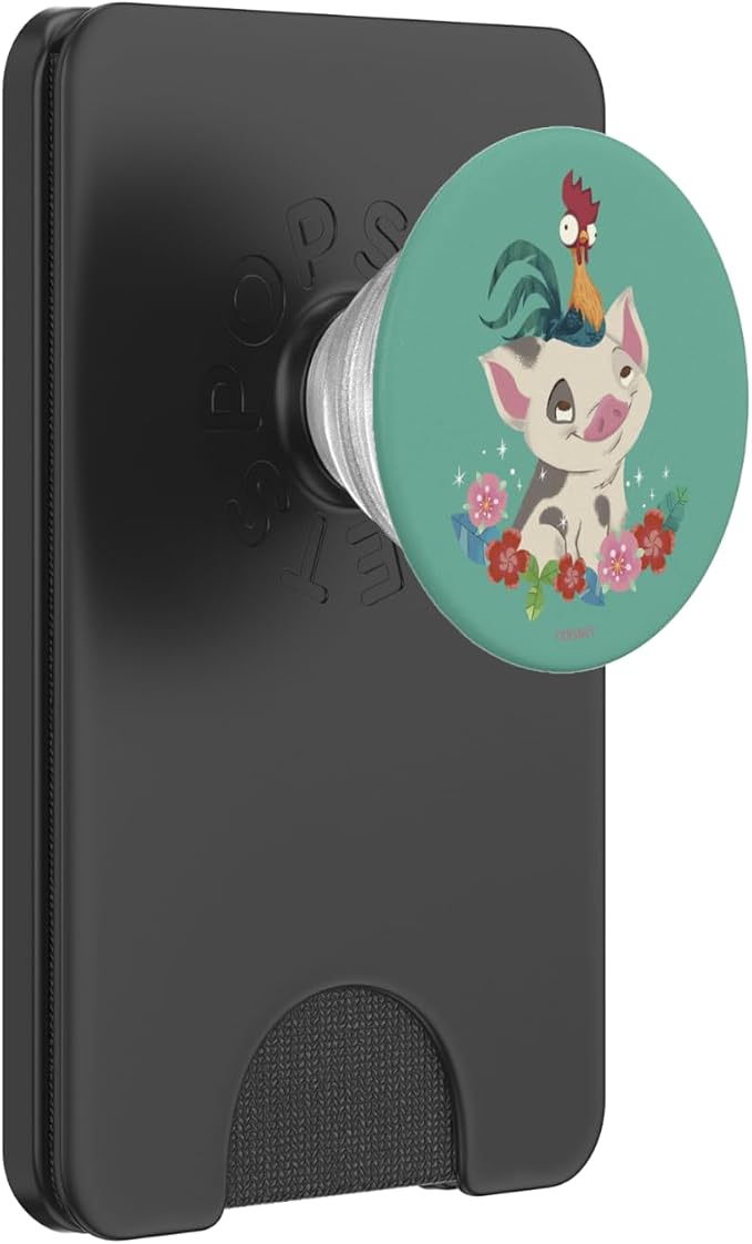 Disney Moana Pua and HEI HEI Floral Portrait PopSockets Adhesive PopGrip