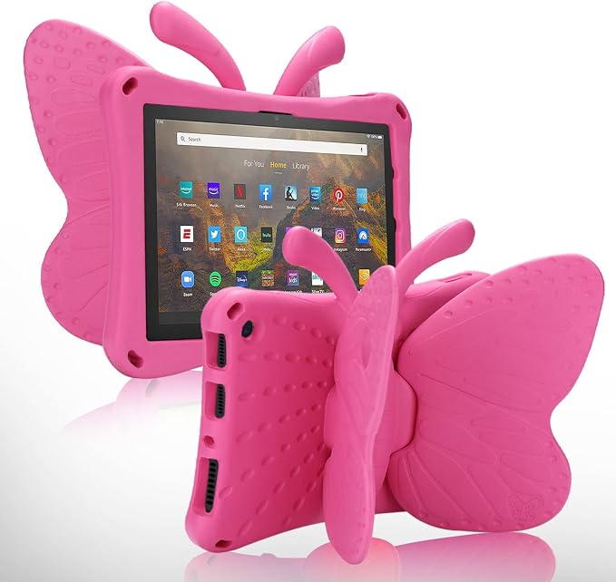 Simicoo Fire Max 11 Tablet 2023 Cute Butterfly Case with Stand for Kids Girl Light Weight EVA Rugged Shockproof Full Cover Kids Friendly Kids case for Fire Max 11(Blue)