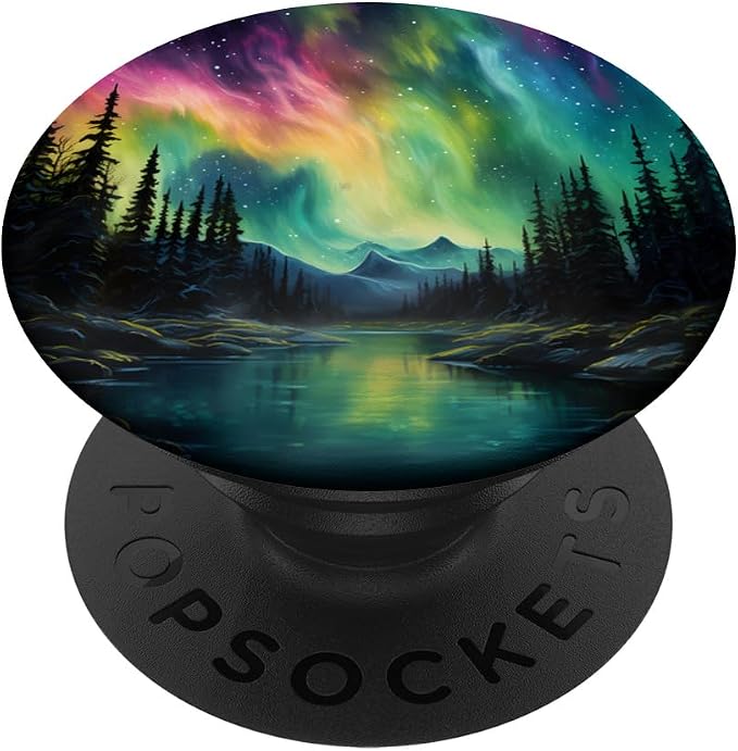 Northern Lights Aurora Borealis | Forest Stars PopSockets Adhesive PopGrip