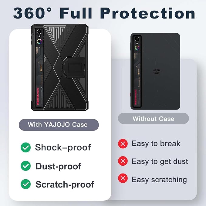 Case Cover for REDMAGIC Astra Gaming Tablet 9.06 inch Slim Soft TPU Protective Cover with Kickstand for REDMAGIC Gaming Tablet 3 Pro Anti-ScratchShockproofBlack