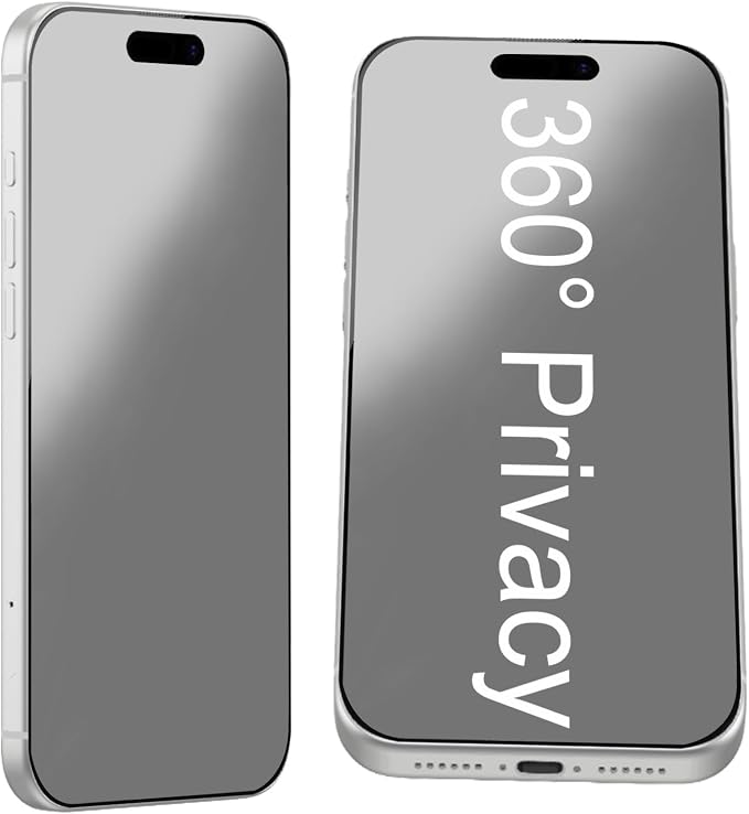 2 Pack for iPhone 17 Pro Max 360 Degree Matte Privacy Screen Protector Anti spy Tempered Glass Anti Glare Film 6.9 inch