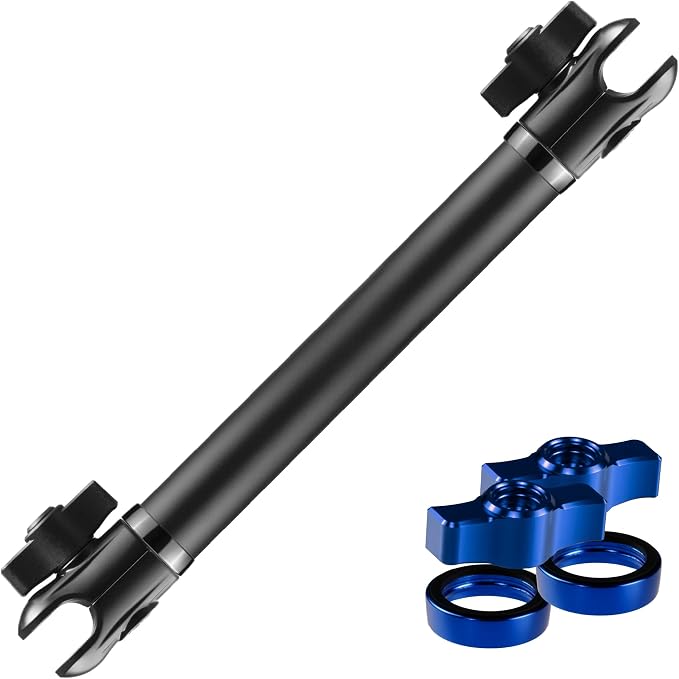 Tackform 10 Long 20mm Ball and Socket Arm DuraLock 20 Series Aluminum Tube Arm | Dual 20mm Sockets and Optional Anti-Theft Knobs | Black