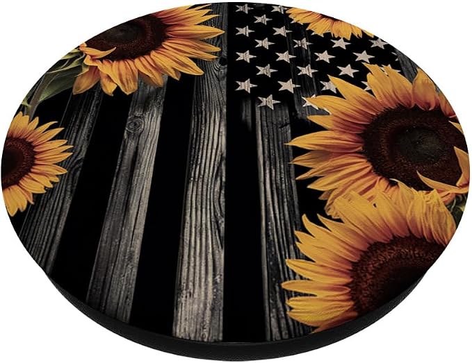 Rustic American Flag | Sunflower Country Design PopSockets Adhesive PopGrip