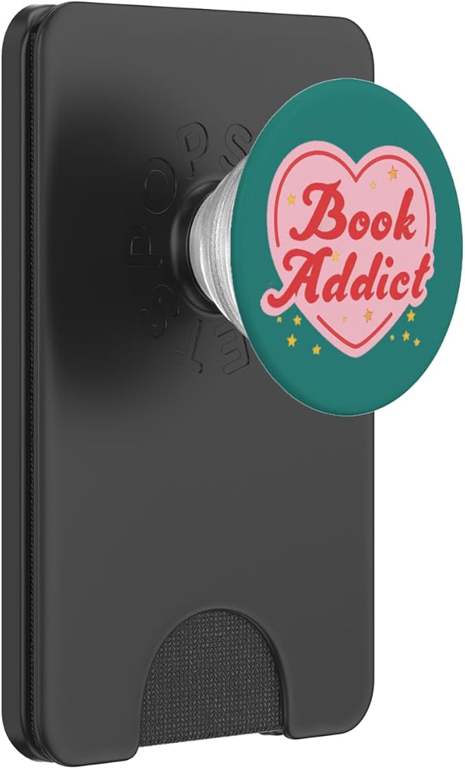 Book Addict Heart Booktrovert Bookish Reading Librarian PopSockets Adhesive PopGrip