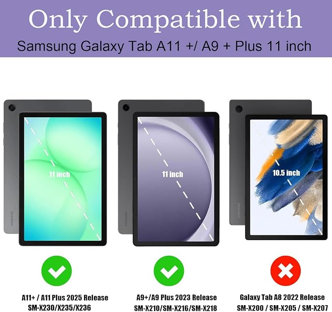 Case for Samsung Galaxy Tab A11 + Plus/A9 + Plus 11 Inch 2025/2023 Ultra-Thin Multi-Angle Protective Cover with Auto Sleep/Wake Black Cat and the Blue Flower