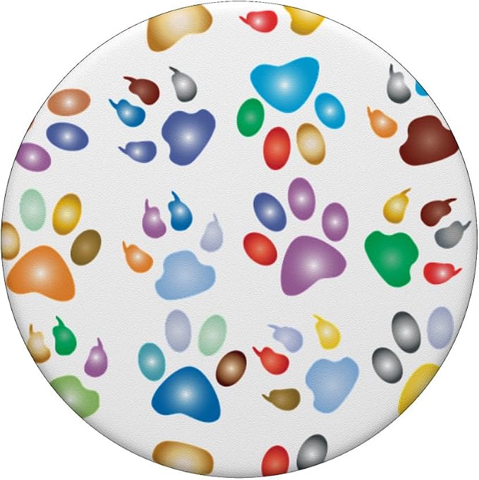 Cell Phone Button Pop Out Holder Cute Dog Paw Prints Design PopSockets PopGrip: Swappable Grip for Phones &amp Tablets PopSockets Adhesive PopGrip