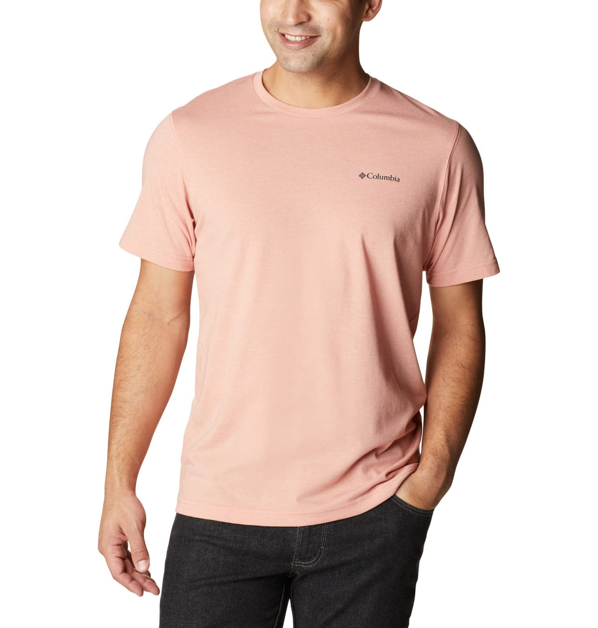 Columbia Men's Thistletown Hills Short Sleeve, Dark Coral Heather, X-Small