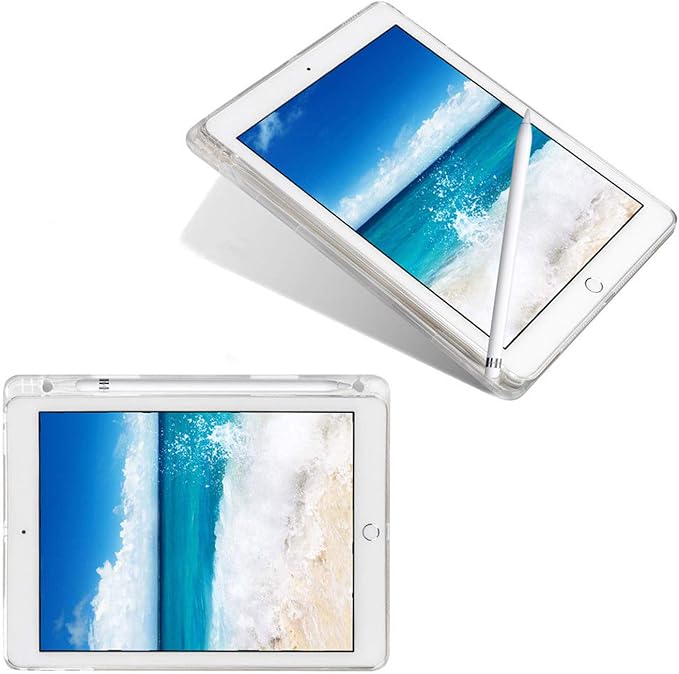 Clear iPad mini Case with Pencil Holder Soft TPU Transparent Shockproof Cover Supports 2nd Gen Apple Pencil Charging for iPad mini 6/7th(A17 Pro) Generation 8.3 inch 2021/2024 (Mini 6)