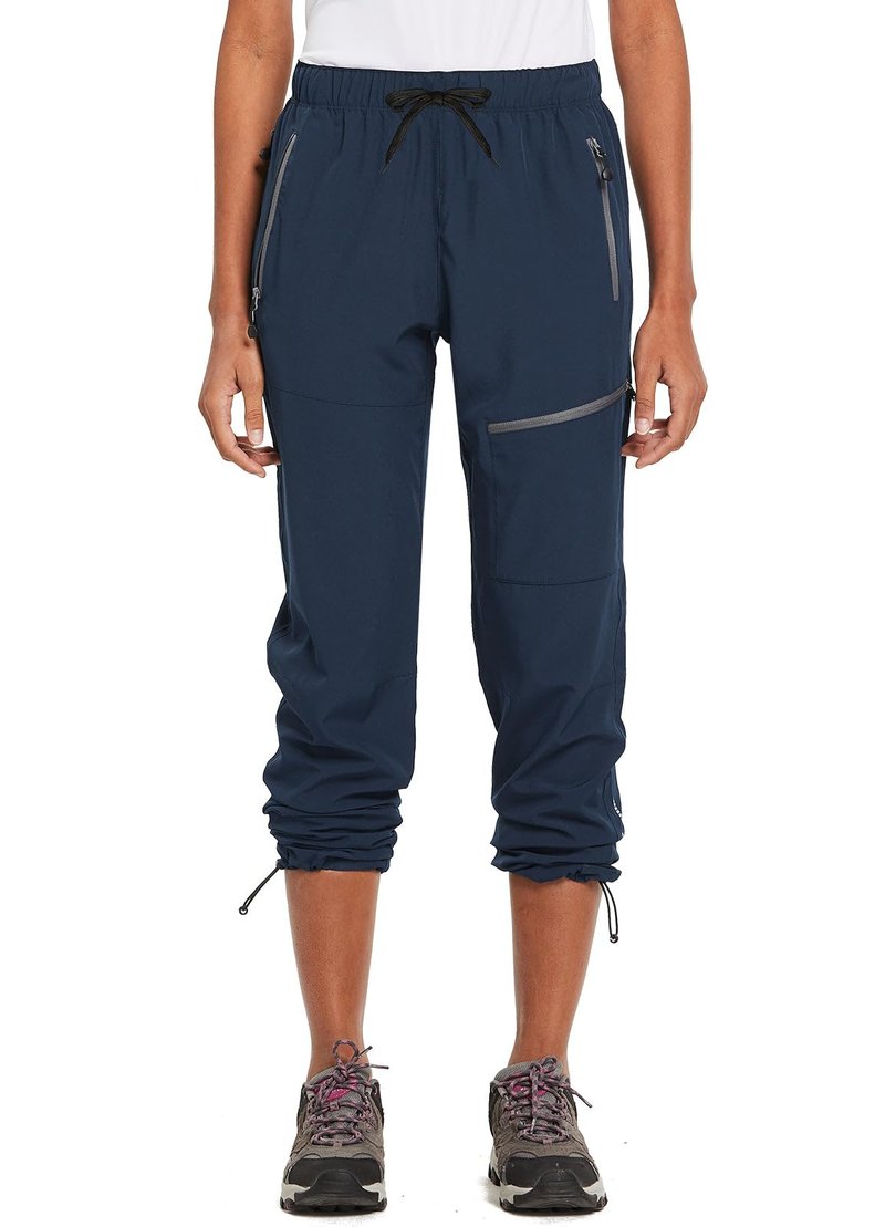 baleaf Cargo Pants for Women Petite Joggers Lightweight Quick Dry Pant Water Resistant 27'' Travel Workout Athletic Trip 27''-Navy Blue 2XL