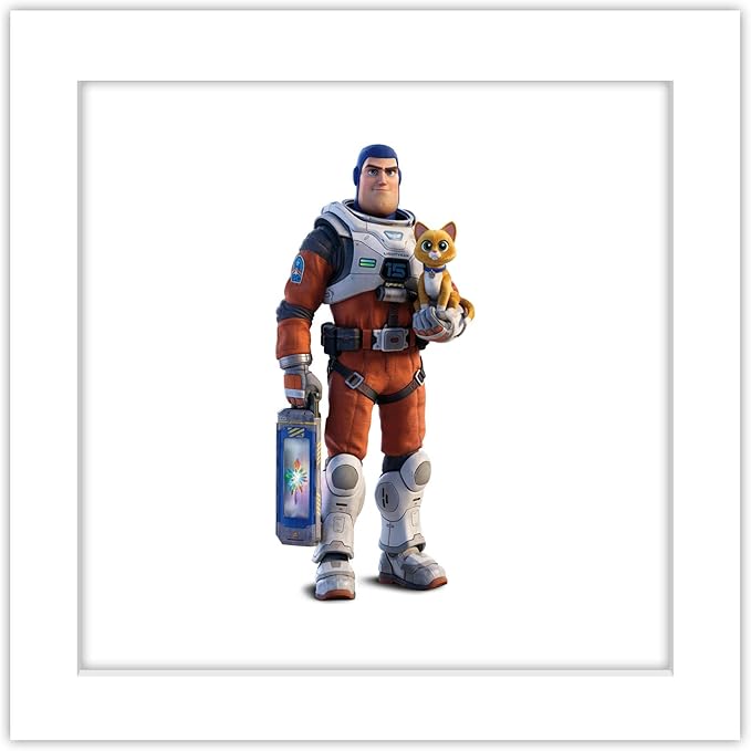 Trends International Gallery Pops Disney Pixar Lightyear - Buzz Lightyear and SOX Wall Art Wall Poster, 12" x 12", White Framed Version