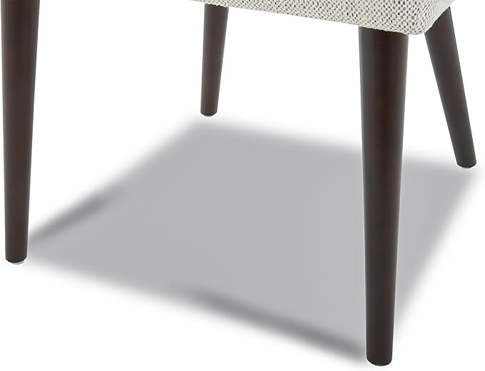 CHITA Mid-Century Modern Dining Chair, Upholstered Fabric Accent Chair,Set of 2, Ivory