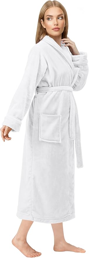 NY Threads Premium Womens Robe, Plush Fleece Long Bath Robe for Women, Fluffy Soft Women's Bathrobe