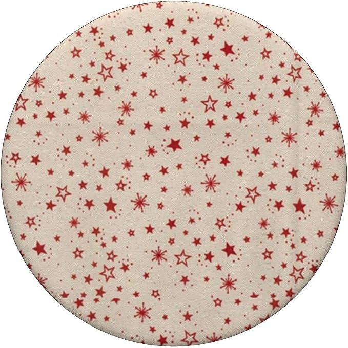 Red Beige Star Pattern PopSockets Adhesive PopGrip