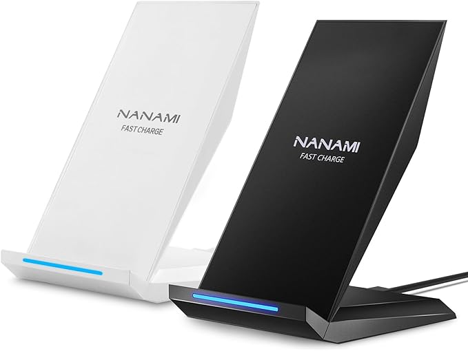 Fast Wireless Charger, [2 Pack] NANAMI Qi Certified Wireless Charging Stand for iPhone 16/16 Plus/16 Pro/16 Pro Max/15/14/13/12,10W for Samsung Galaxy S25/S25+/S25 Ultra/S24/S23/S22/S21, Pixel 6/5/4XL