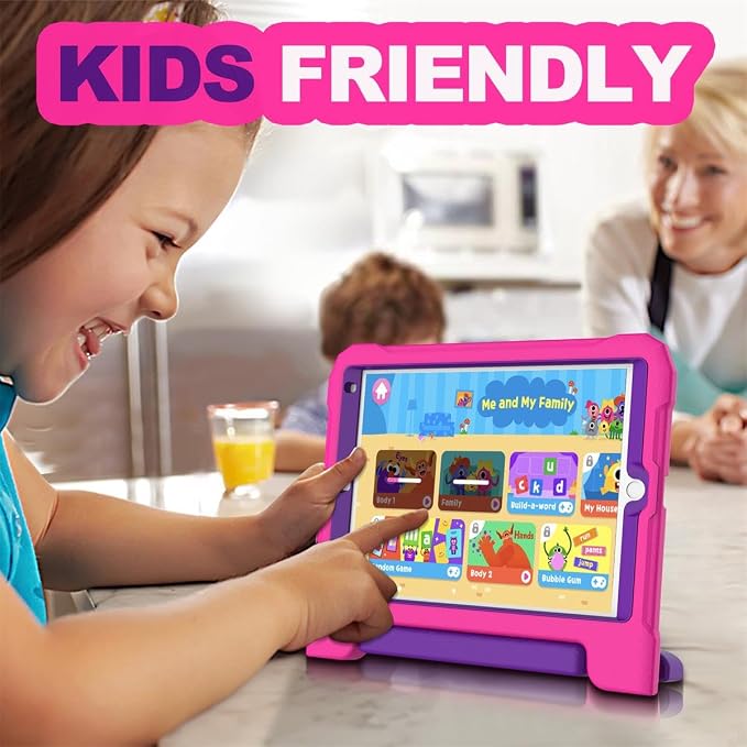YIHE Kids Case for iPad 10.2 9th/8th/7th Gen Pro 10.5 &amp Air 3 BlackBlue | Full Body Shockproof Protective Cover Handle Stand Built-in Screen Protector Fun Colors