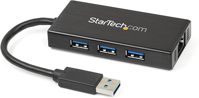 StarTech.com USB 3.0 Hub with Gigabit Ethernet Adapter - 5Gbps - 3 Port - NIC - USB Network / LAN Adapter - Windows & Mac Compatible , TAA (ST3300G3UA)