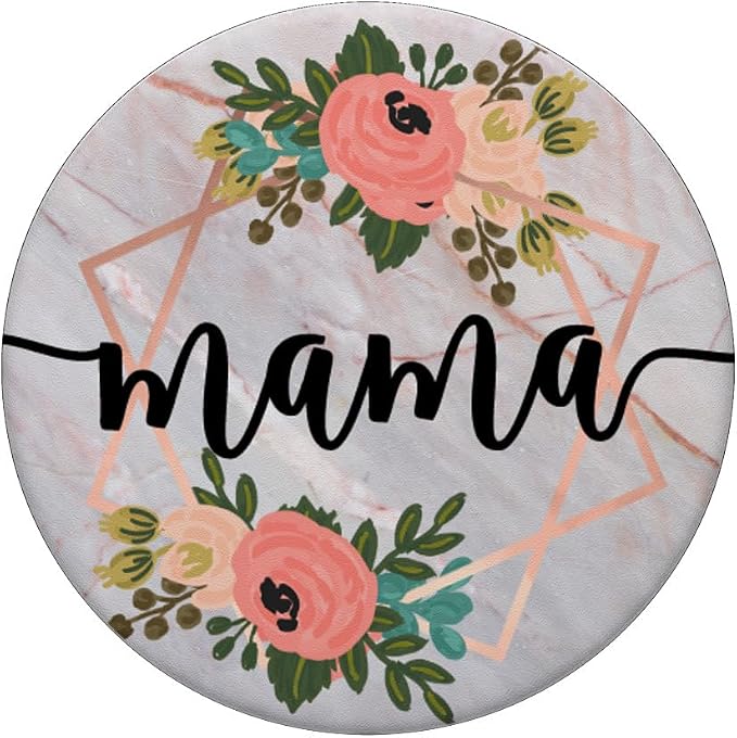 Mama in Rose Pink &amp Flowers PACM024e PopSockets Adhesive PopGrip