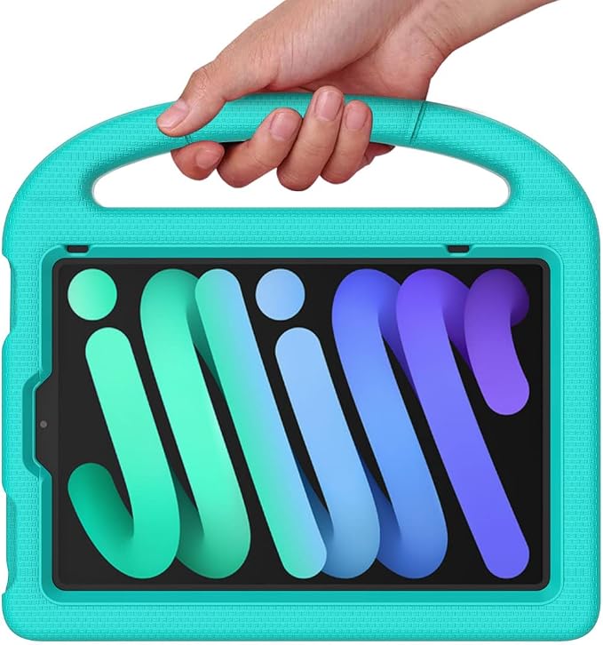 SUPLIK Kids Case for iPad mini 7 (A17 Pro) 2024 &amp iPad mini 6 2021 8.3-inch iPad mini 6th/7th Generation Case with Screen Protector Durable Shockproof Kids Cover with Handle Stand Black