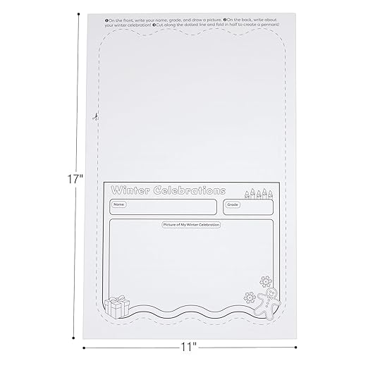 Really Good Stuff Ready to Decorate Winter Celebrations Pennant Posters - Set of 24