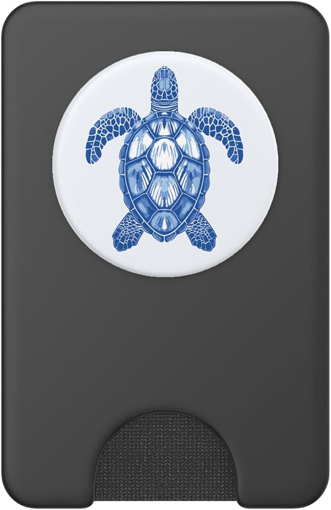 Sea Turtle Pattern Design in Blues and Whites A Sea Turtle PopSockets Adhesive PopGrip