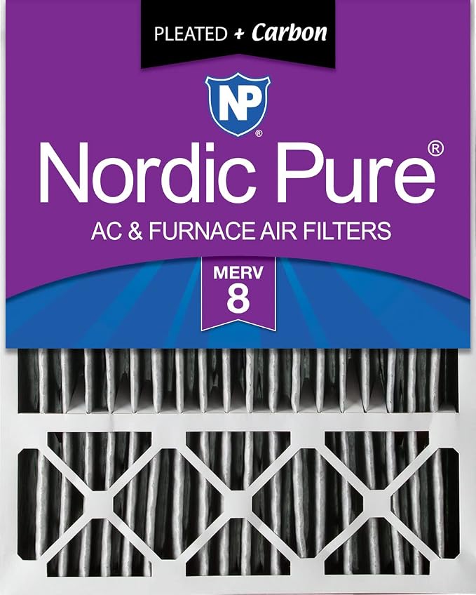 Nordic Pure 20x25x5 Lennox X6673 X6675 Replacement Air Filter MERV 8 + Carbon 1