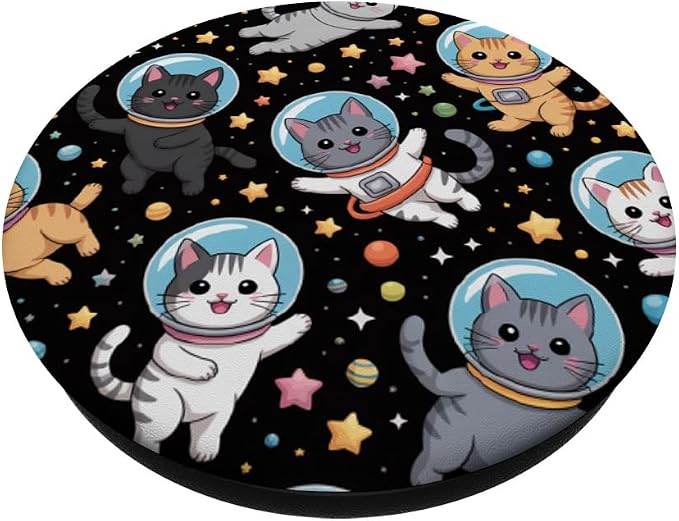 Space Planets Feline Animal Pet Kawaii Cat Astronaut PopSockets PopWallet for MagSafe