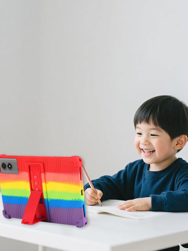 Case for TABWEE T50 Tablet 11 Inch (Black) | Soft Silicone Kids Friendly Protective Cover with Adjustable Stand Drop-Proof