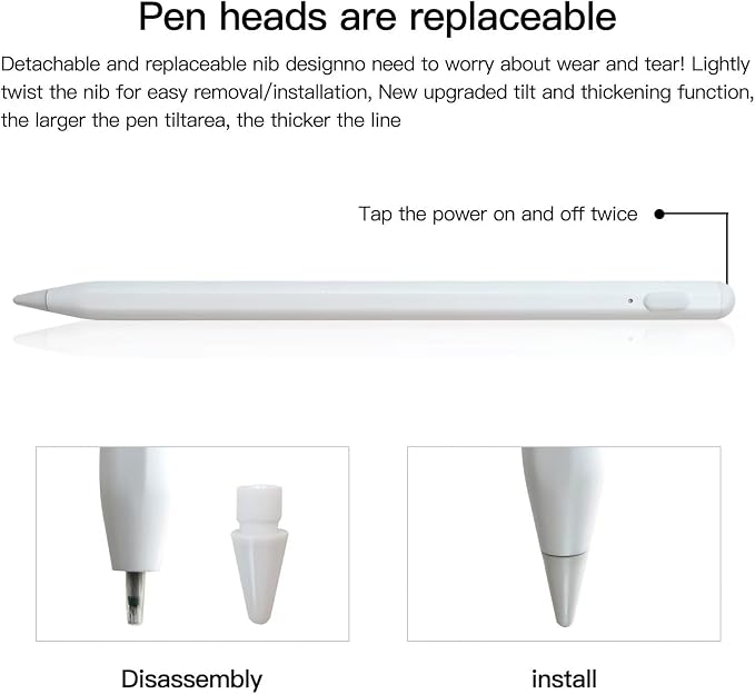 2023 New Touch Screen Stylus Pen Compatible for iPad 2021 9th gen/2020 8th gen/2019 7th gen/2018 6th gen - Black