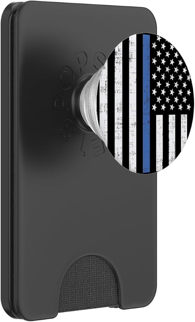 Thin Blue Line US Flag Police Officer Law Enforcement Gift PopSockets Adhesive PopGrip