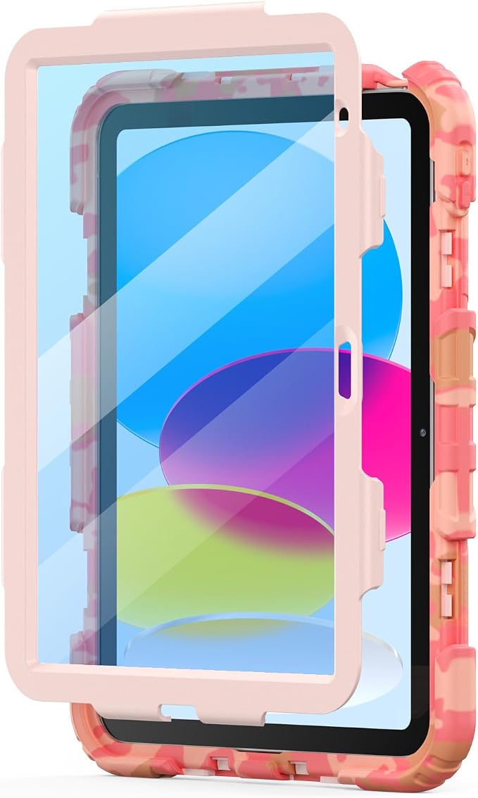 Dteck for Apple iPad 11 inch (A16 11th Gen) iPad 10.9 inch (10th Gen) Slim Clear Case with Kickstand Pencil Holder Reinforced Shockproof Corners Soft TPU Lightweight Protective Cover Transparent