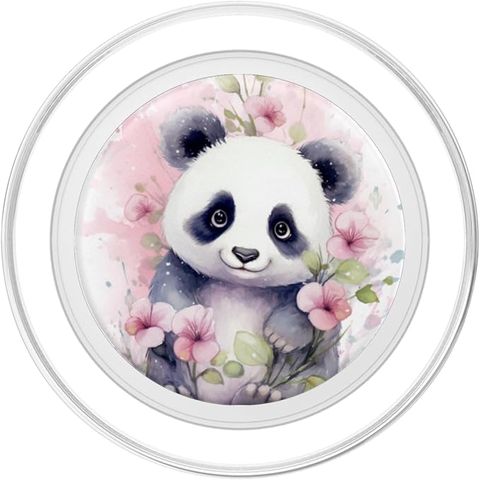 cute panda watercolor PopSockets Adhesive PopGrip