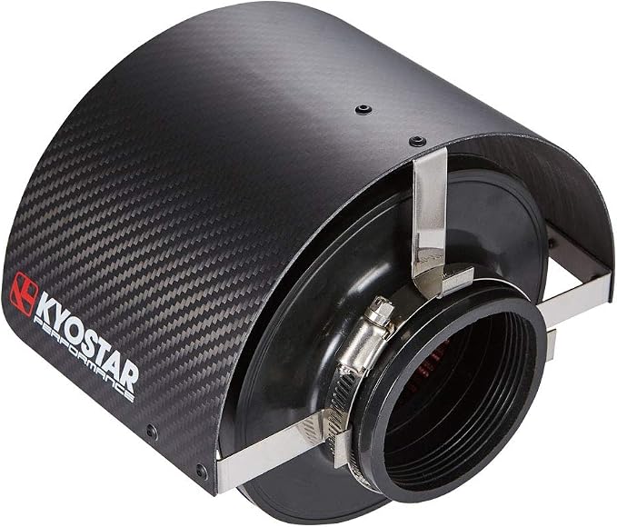 Kyostar Universal 100% Real Carbon fiber Air Filter Heat Shield Cover Burning
