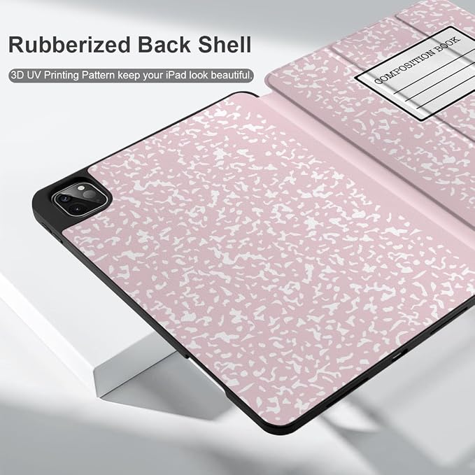 MEEgoodo for iPad Pro M2 12.9 Case 6th/5th/4th/3rd Generation 2022 2021 2020 2018 with Pencil Holder Tablet Cover with Soft TPU Back Shell Art Painted Flowers