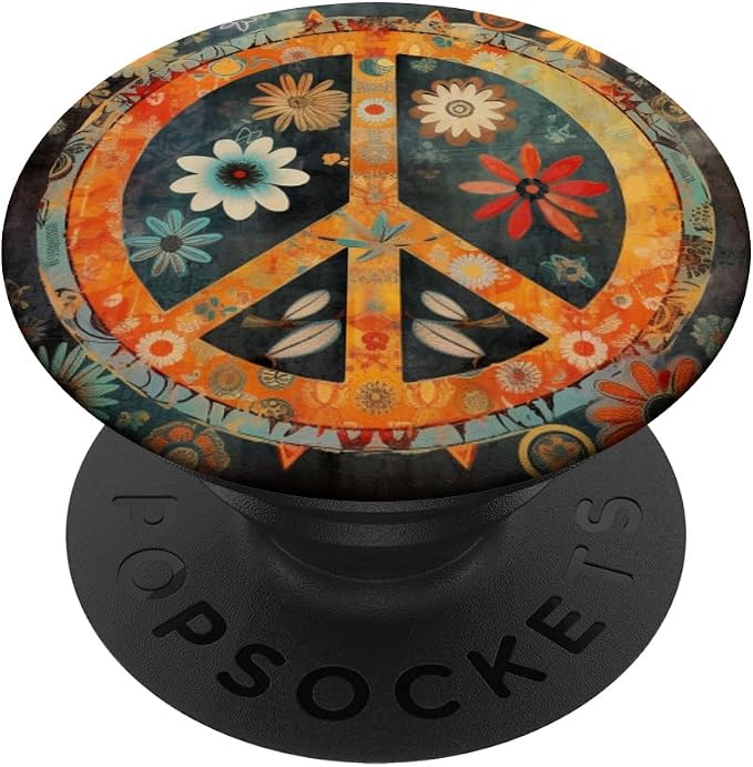 Vintage Peace Sign PopSockets Adhesive PopGrip