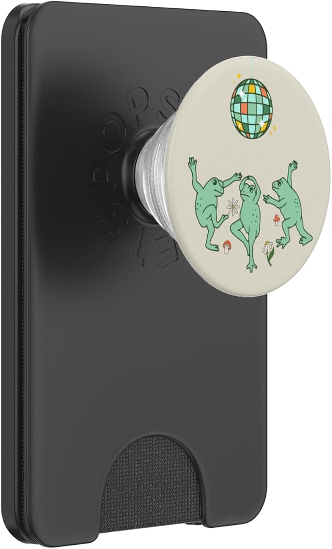 Funny Frog Disco Dance 70s 80s Groovy Hippie Funky Party PopSockets Adhesive PopGrip