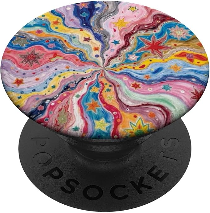 Colorful Cosmic Star Swirl Pattern PopSockets PopGrip for MagSafe
