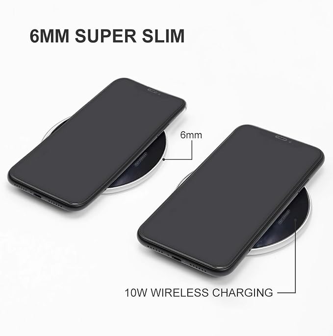 Planet Wireless Charger Portable 10W Fast Wireless Charging Pad Compatible with Phone Ultra-Thin Charging Station Lightweight Charger Mat for Travel Home Office Desk