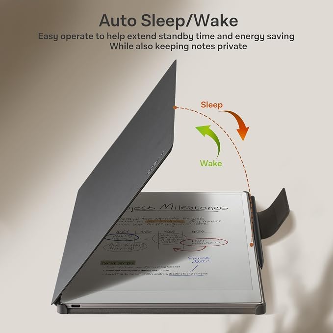 CoBak Premium Magnetic Case for Remarkable Paper Pro 2024 Released 11.8 inch PU Leather Smart Auto Sleep/Wake Book Folio Cover with Corner Protection and Pen Holder Strap Coffee Brown