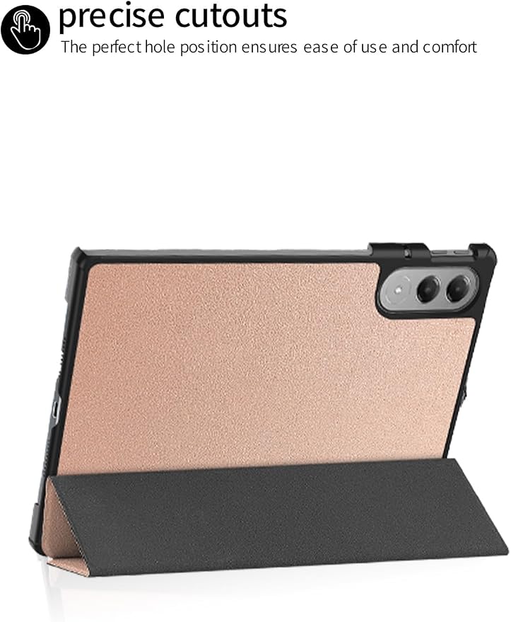 for Lenovo Yoga Tab(TB710FU) 2025 Android 11.1 Inch Tablet CaseBOVUGAC Tri-fold Tablet Case Cover for Yoga Tab 11.1Full Protection Premium PU Scratch Resistant.(Black)