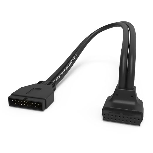 LINKUP USB 3.2 Gen2 Internal Adapter | 20-Pin Header to USB-A | 10Gbps male to female for PC front panel