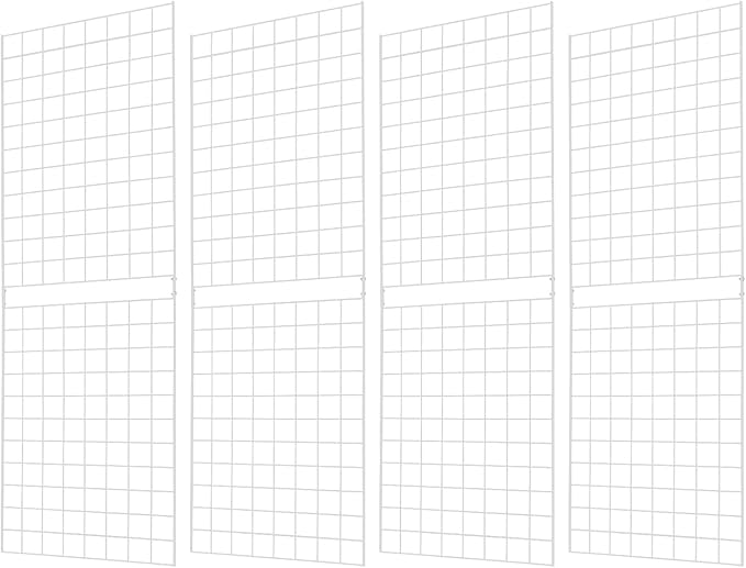 7RiversART Grid Wall Commercial Grade Gridwall Panels – Heavy Duty Grid Panel for Any Retail Display Wall Grid 2' Width x 6' Height, White (Pack of 4) Easily Portable