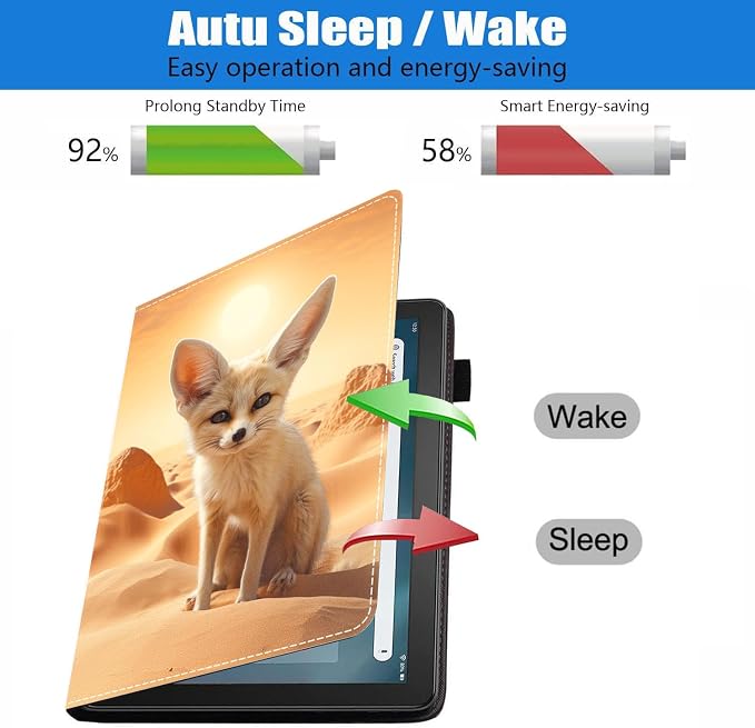 Case for Amazon Fire HD 8/HD 8 Plus Tablet (8 12th/10th Generation 2024/2022/2020 Release) Slim PU Leather Stand Folio Cover with Auto Wake Sleep African Woman Wolf